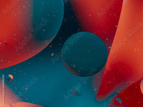 abstract background oil drops on water macro orange