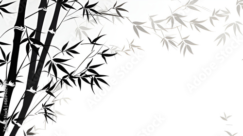 Bamboo Background Image in Black and White   generative AI
