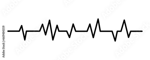 Black heartbeat line. Pulse and rhythm heart. Electrocardiogram heart.