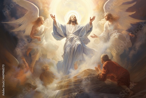 Transfiguration of Jesus, divine glory revealed photo