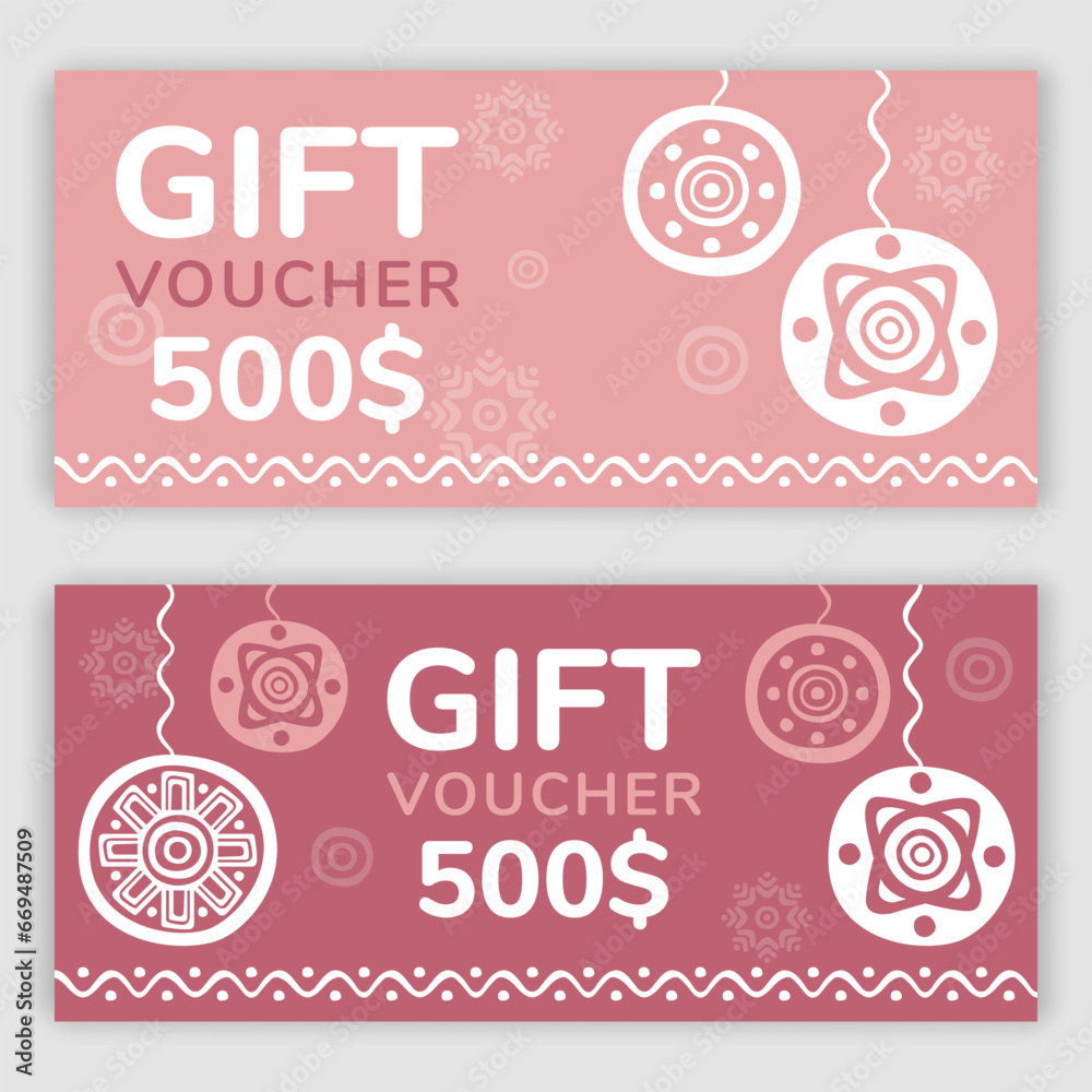 Naklejka premium Gift voucher template. Vector illustration