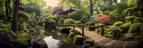 石と緑の日本庭園