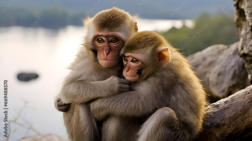 Naklejka premium monkey | generative AI