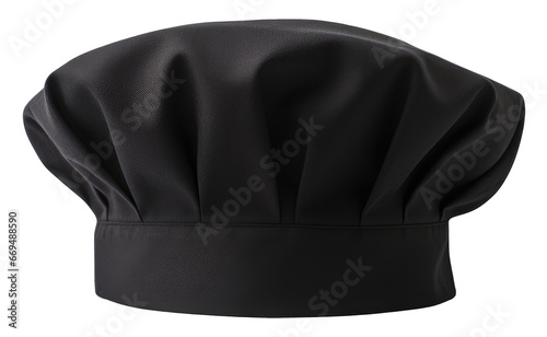 Black chef hat isolated on transparent background