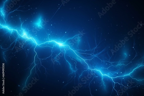 Abstract blue background with lightning. Generative AI