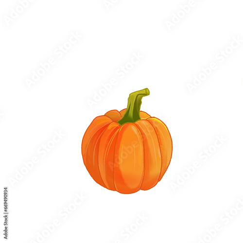 Pumpkin. Cartoon, Orange 
