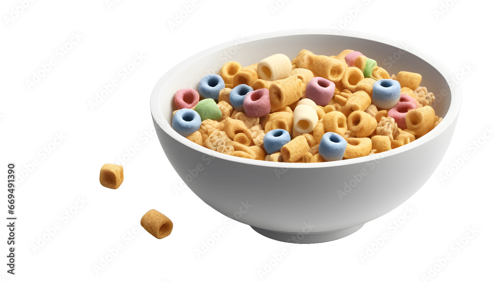 bowl of cereal, transparent background, abstract, food concept, generative ai bowl of cereal, transparent background, abstract, food concept, generative ai