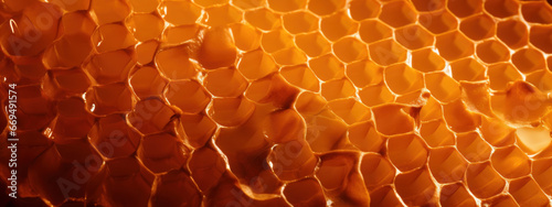 Detail view of a honeycomb structure.