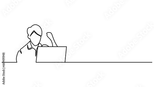 success person working , business people vector line art