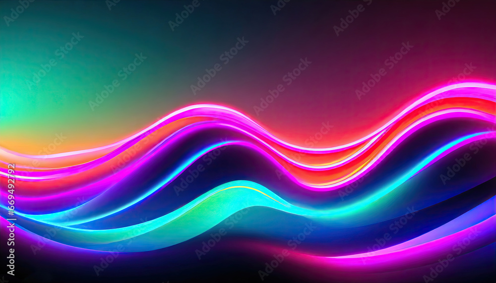 Massive Neon Wave Backdrop Backgroud Photo Massive Neon Wave Backdrop Backgroud Photo