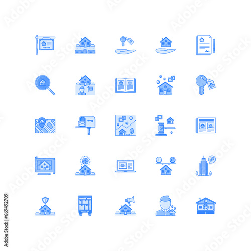 real estate icon set