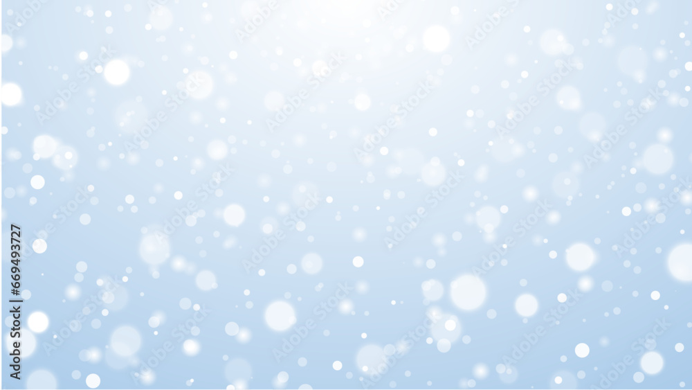 Festive winter background, soft blur bokeh and shiny light background, vector illustration.
