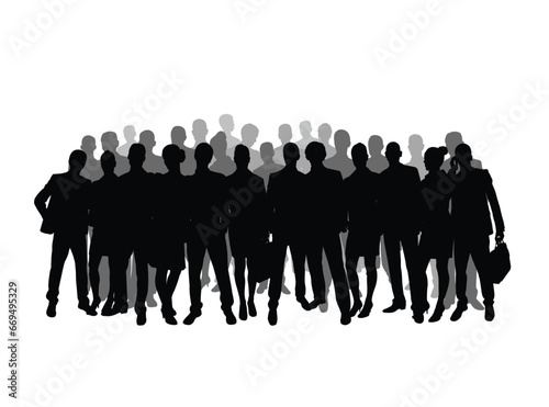 group of people  crowd - vector silhouettes