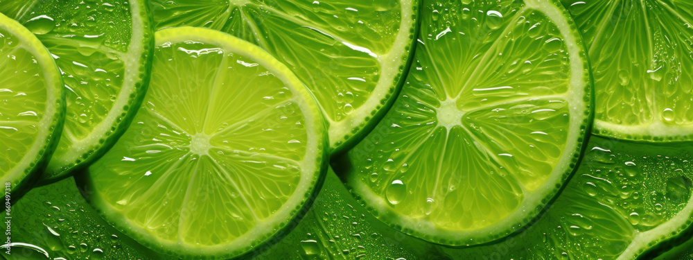 Juicy slices of lime with drops of juice. Juicy slices of lime with drops of juice.