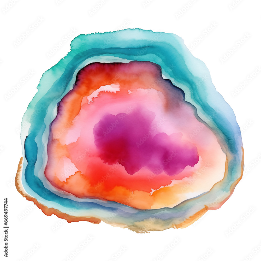 Rainbow Agate Geode Slice Watercolor illustration Isolated on Transparent Background PNG, Crystal mineral design Rainbow Agate Geode Slice Watercolor illustration Isolated on Transparent Background PNG, Crystal mineral design