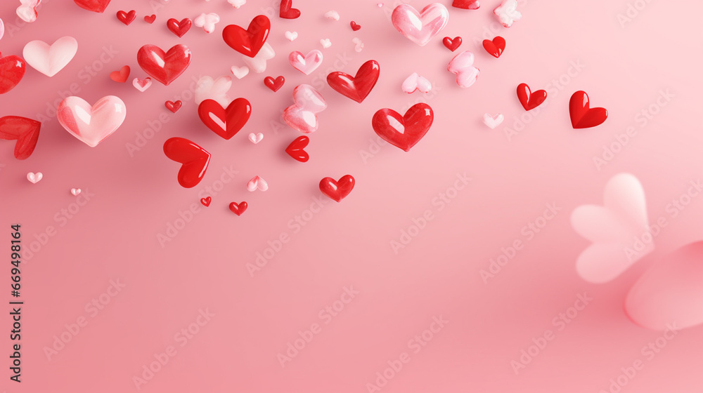 Heart on pink background. Valentine concept. Generative AI