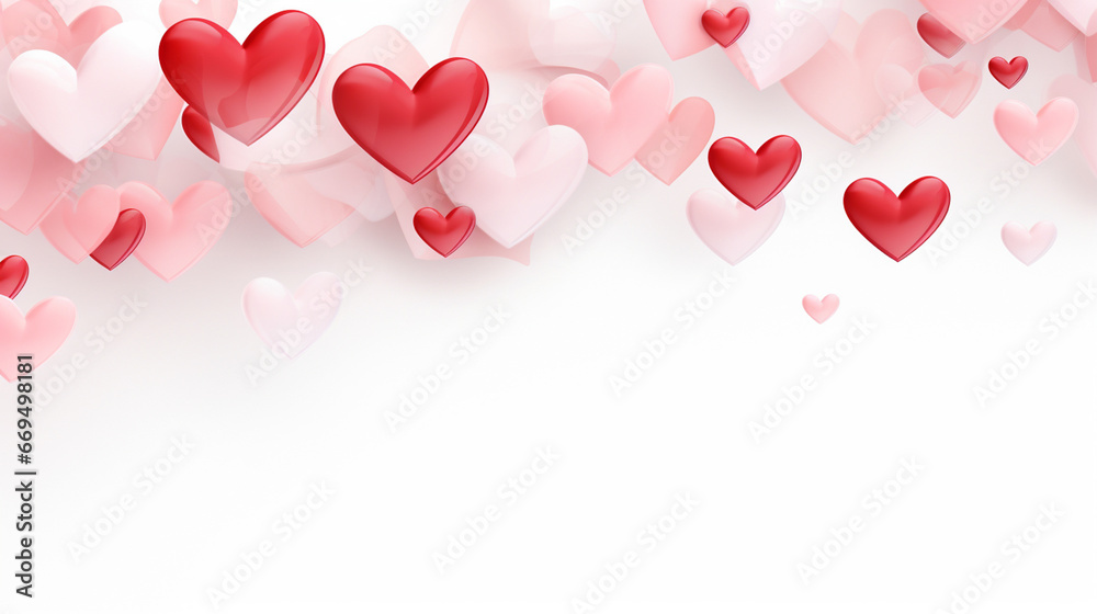 Heart on white background. Valentine concept. Generative AI
