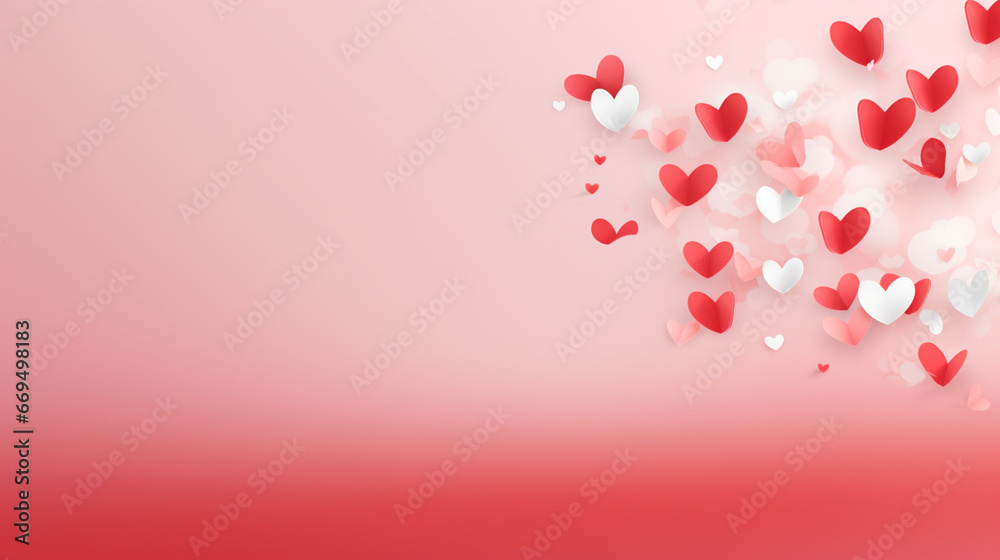 Heart on pink background. Valentine concept. Generative AI