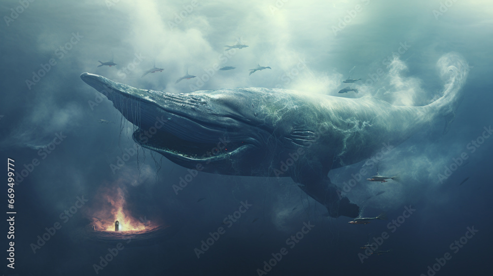 Fototapeta premium Whale. Fantasy concept. Generative AI.