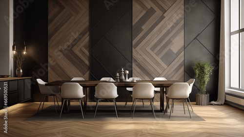 Dining Table Grey/Wooden Room