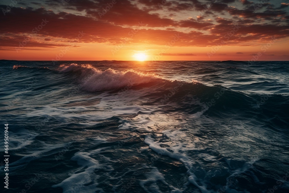 ocean sunset. Generative AI