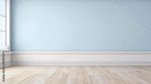 Blank red wall in house  baseboard on wooden parquet in sunlight for luxury interior design decoration  home appliance product background.3D Rendering