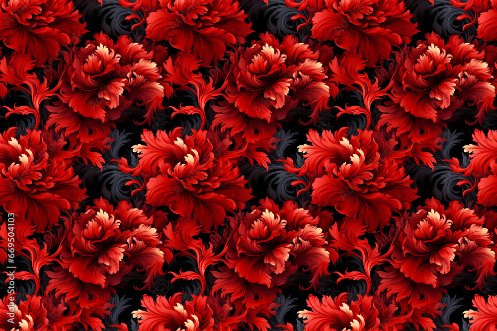 seamless pattern of elegant florals with delicate ornaments for graphic composition