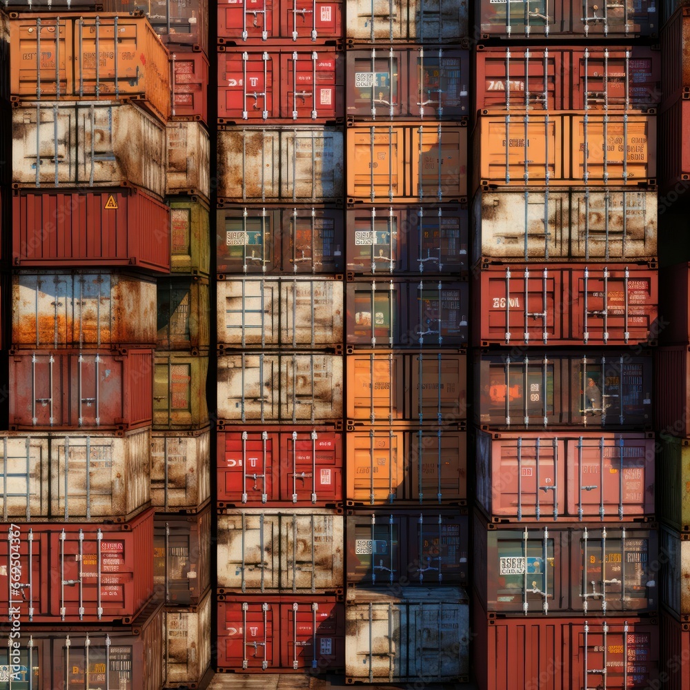 Container Stacks Freight Flow: The Art of Cargo and Shipping Logistics ...