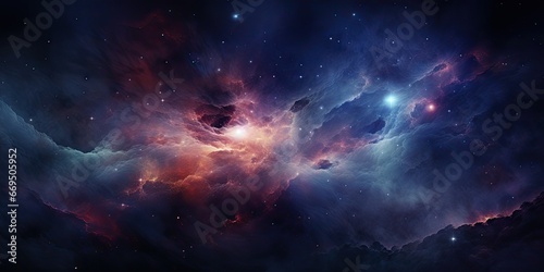Cosmic nebula in deep space It showcases the stunning beauty of the universe beyond Earth. The concept of cosmic reality by Generative AI