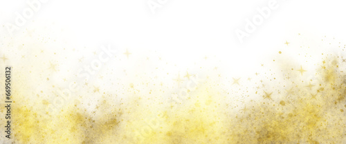 golden starts and nebula on transparent background clip art with copy space for text