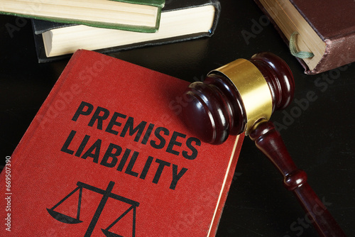 Premises liability is shown using the text on the book photo