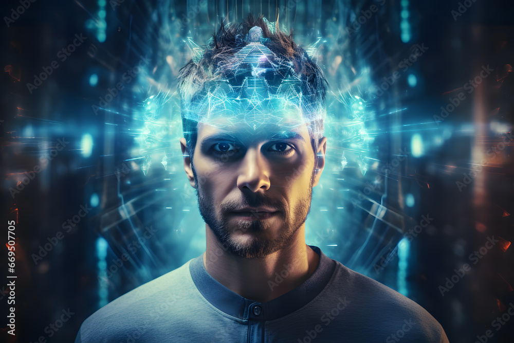 Artificial intelligence in the image of a man, technologies of the future Artificial intelligence in the image of a man, technologies of the future