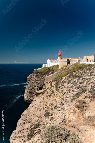 Sagres Lighthouse on the Beautiful Coast of Portugal photo