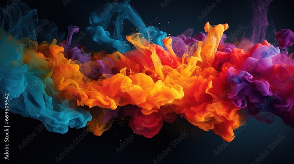 Smoke Splash of Colorful Paint on the Dark Background
Smoke Splash of Colorful Paint on the Dark Background