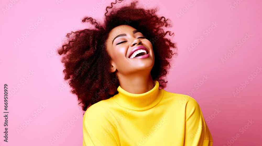 HAPPY LAUGHING AFRICAN AMERICAN WOMAN. legal AI