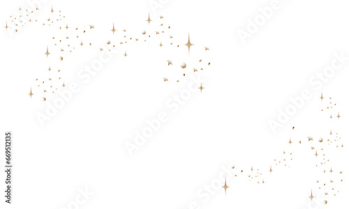ゴールドのキラキラのコンフェッティの紙吹雪と星が舞っているあしらい