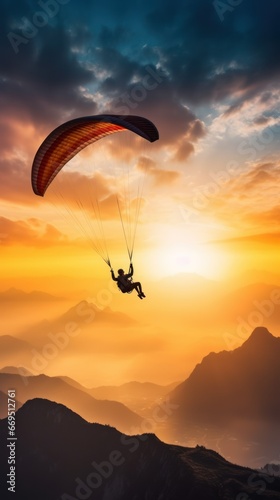 Gliding Through the Skies: Paragliding over Mountain Beauty