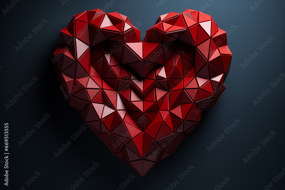 abstract image showcasing geometric shapes intertwining to create a heart, reflecting the complex nature of love. Valentine's Day abstract image showcasing geometric shapes intertwining to create a heart, reflecting the complex nature of love. Valentine's Day