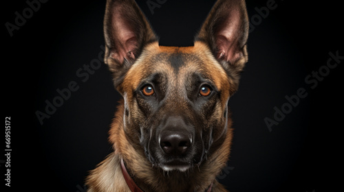 german shepherd dog with black background