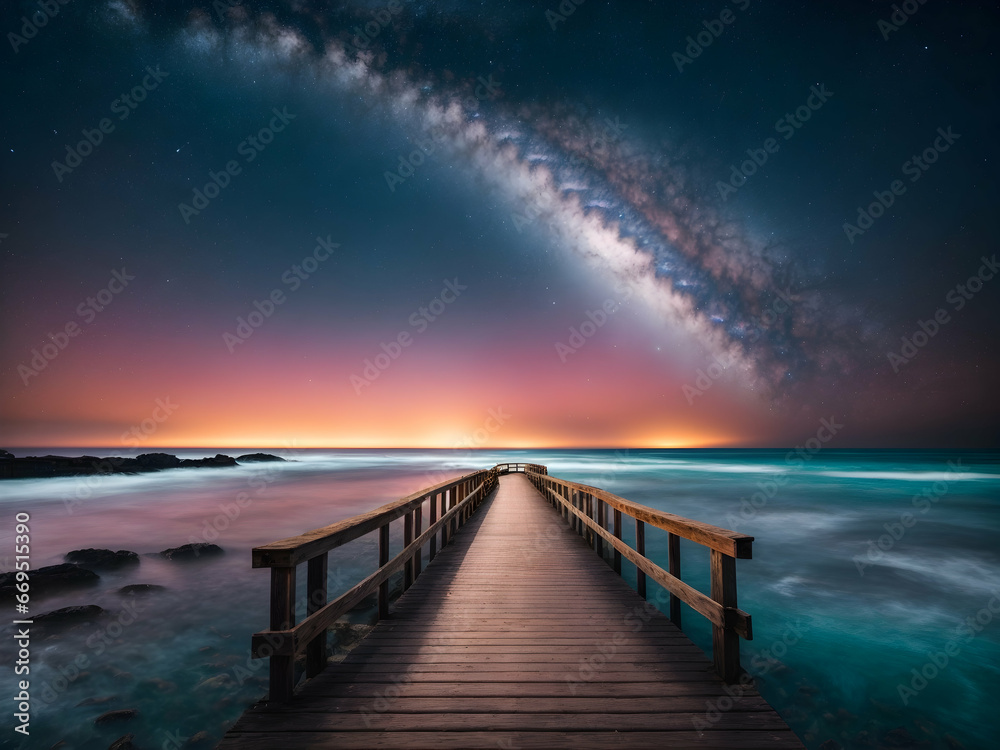night wallpaper with milkyway fantastic color