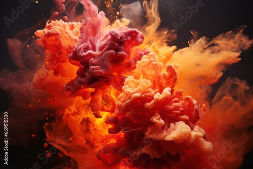 Fiery explosion with billowing smoke and flames. © Lucija