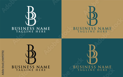 Luxury Elegant BB monogram logo design icon full editable vector template