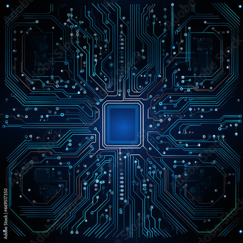 Illustration of a Technological Circuit Board Background