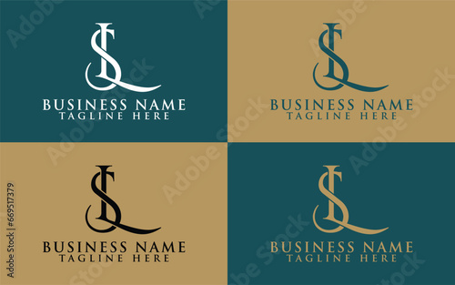 Luxury Elegant SL monogram logo design icon full editable vector template