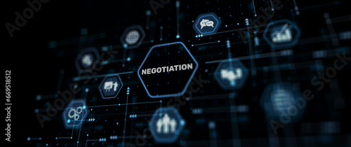 Business partners negotiation at meeting. Business abstract concept