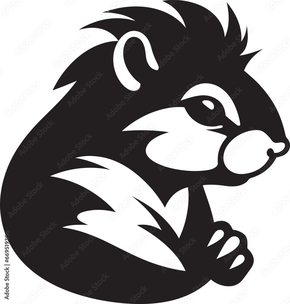 Black Chipmunk Logo Design Chipmunk Logo for Business