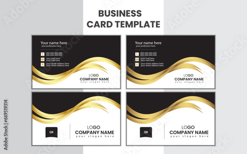 creative and simple business card template design with gradiant color.vector illustration.