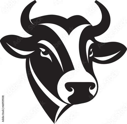 Dairy Cow Vector Logo Design in Black Black Vector Dairy Cow Logo Icon for Adobe Stock