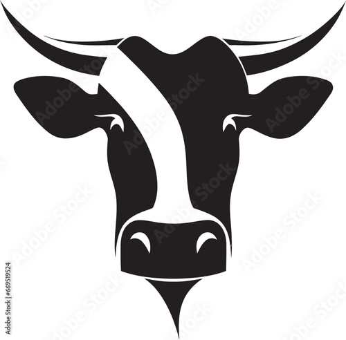 Black Vector Dairy Cow Logo Vector Template Dairy Cow Vector Logo Design in Black