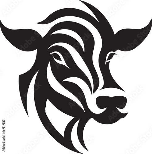 Vector Dairy Cow Logo Black for Adobe Stock Black Vector Dairy Cow Logo Design for Business